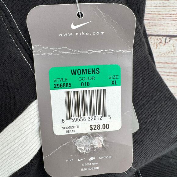 Nike Low Rise Sweat Shorts Womens XL Black White Drawstring NEW - Picture 9 of 11